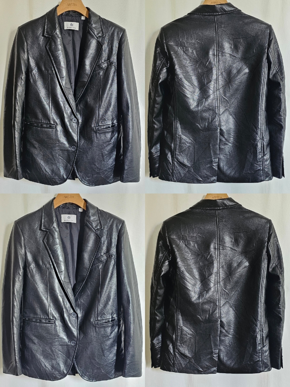 Aritzia Babaton Black Faux Leather Agency Blazer Jacket - Picture 11 of 16